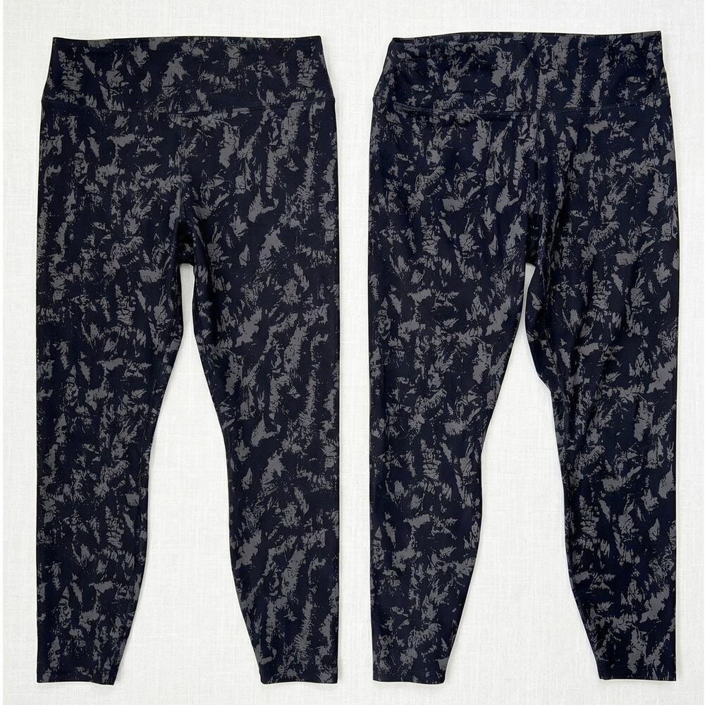 Nike One Dry Fit Leggings Womens XXL Black Gray Polyester Spandex